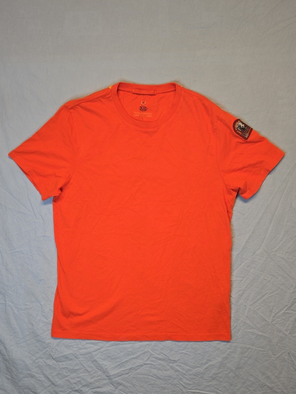 Parajumpers Big Spellout Logo Crew Neck T-Shirt Orange, Yellow & Black